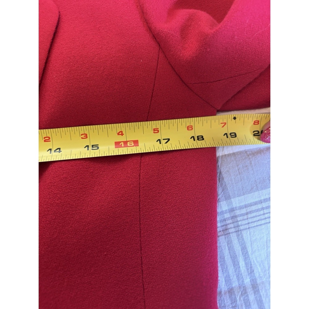 Vtg Pendleton Red Virgin Wool Riding Jacket~Sz 8~Velvet Collar Tailored Luxury - Picture 14 of 16
